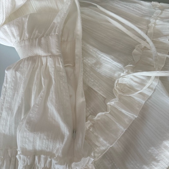 CIDER NWT White Ruffle Vintage Style Cotton Dress With Lining Boho - Picture 6 of 11